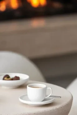 Afina espressokopje 5 cl met schotel, White