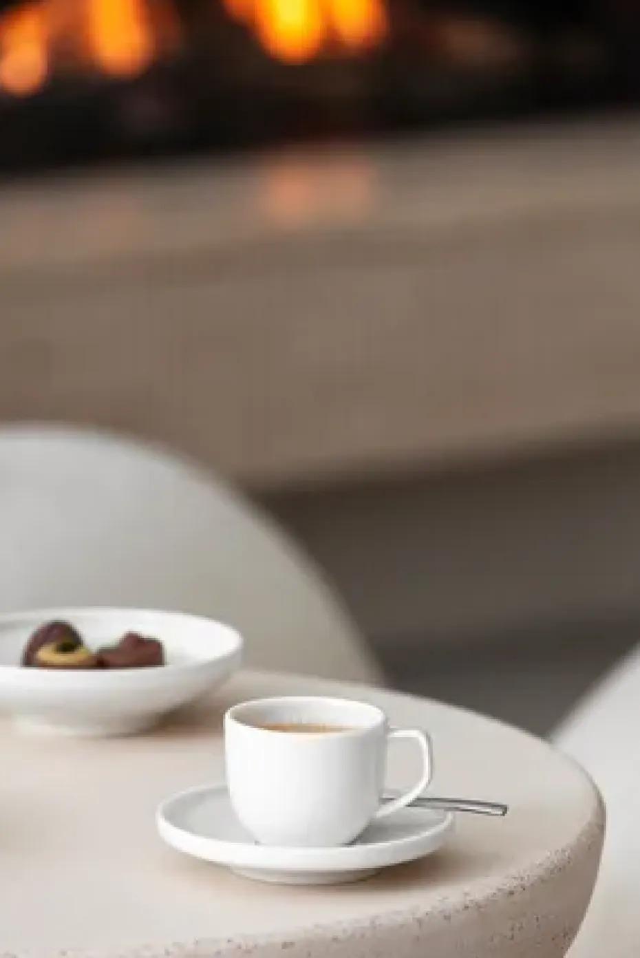 Afina espressokopje 5 cl met schotel, White
