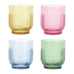 Aida drinkglas 33 cl 4-delig, Amber, rood, lichtblauw, groen