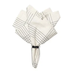 Alice stoffen servet 45x45 cm, Black-natural
