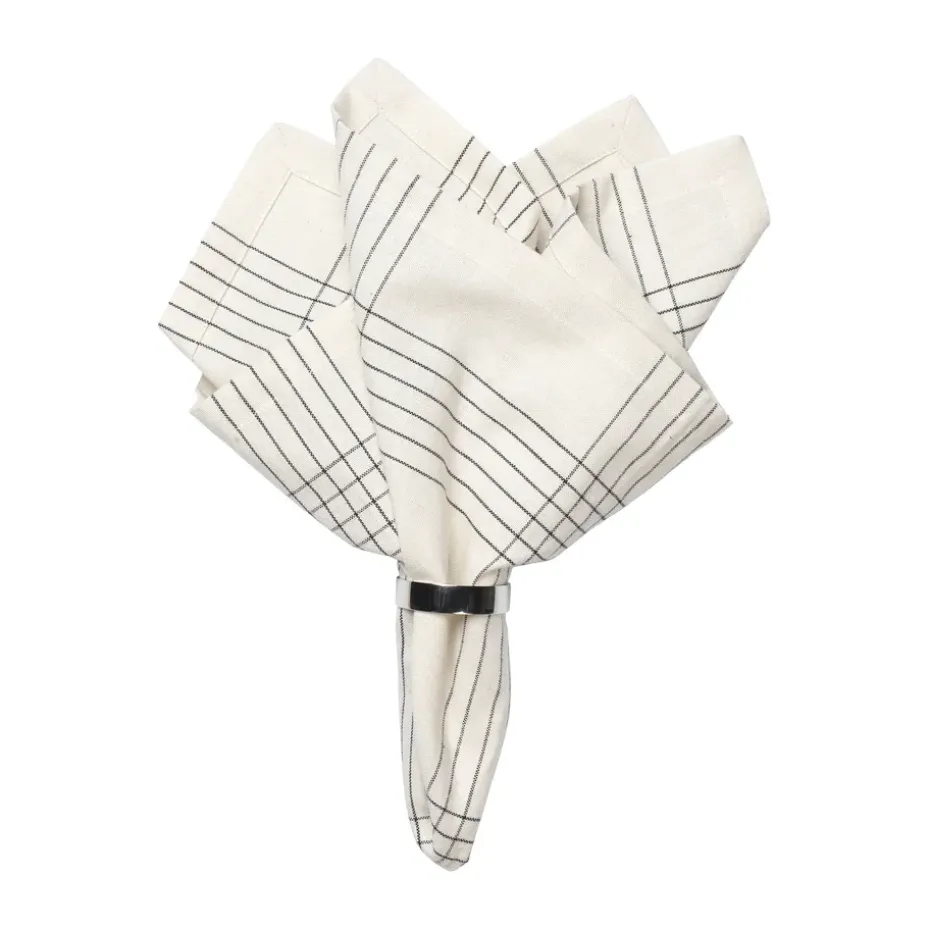 Alice stoffen servet 45x45 cm, Black-natural