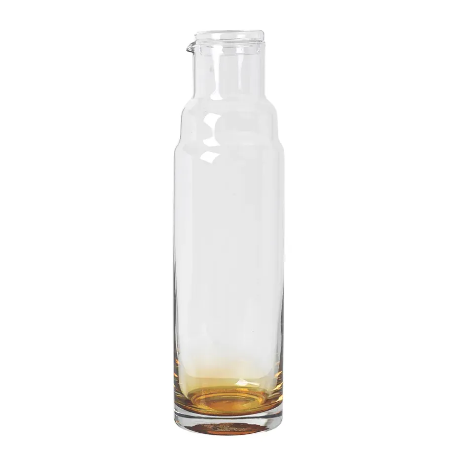 Amber karaf met deksel, 100 cl.