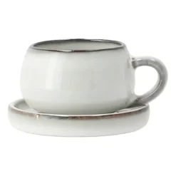 Amera espressokopje met schotel, White sands