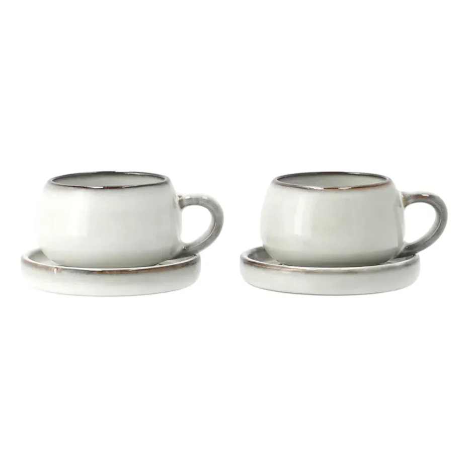 Amera espressokopje met schotel, White sands
