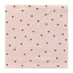Amor papieren servetten 33x33 cm 20-pack, Soft roze-rood
