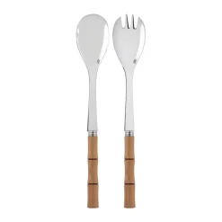 Bamboo shape saladebestek 2 delen, Light wood gelamineerd