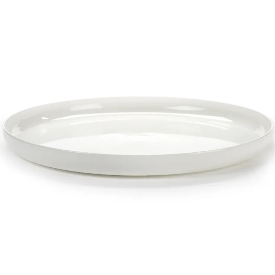 Base serveerschaal met hoge rand wit, 32 cm