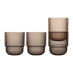 Billi waterglas 40 cl 4-pack, Bruin