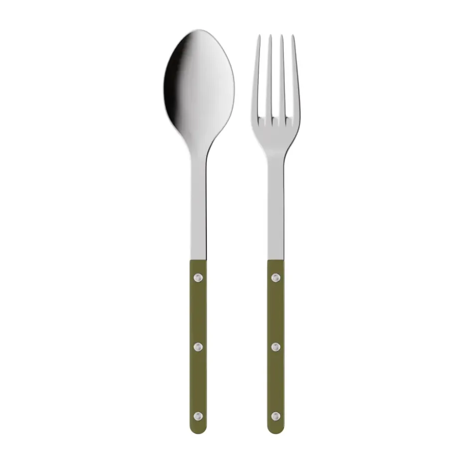 Bistrot solid serveerbestek 2-delig, Green fern