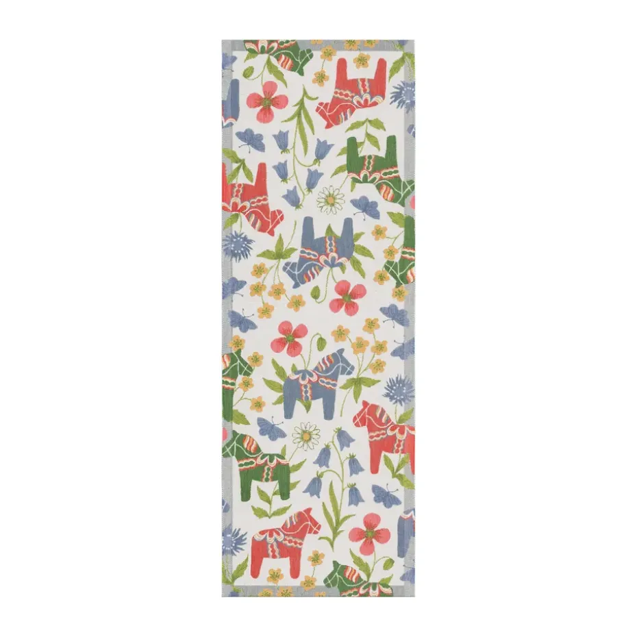 Blomsterhäst tafelloper 35x100 cm, Multi