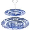 Blue Italian 2-laagse etagère, 2-laags