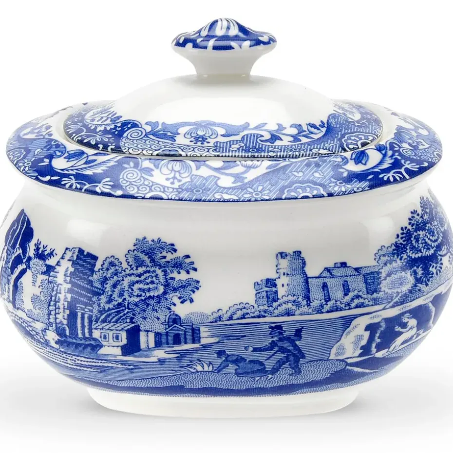 Blue Italian suikerpot met deksel, 25 cl
