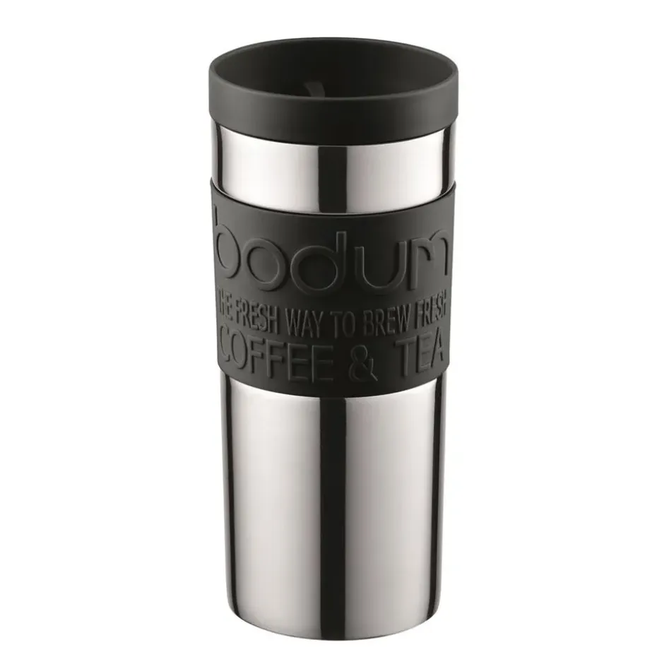 Bodum Travel mok verchroomd small, zwart