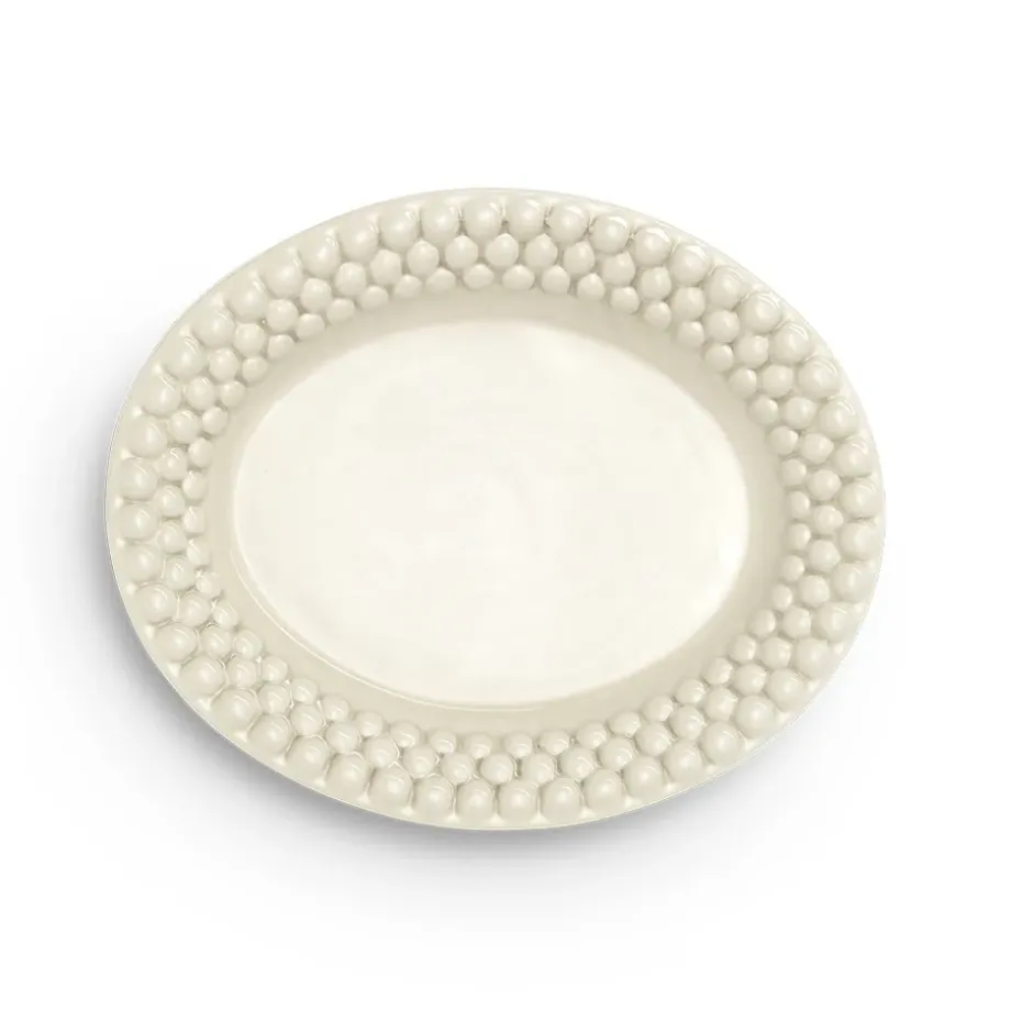 Bubbles ovaal bord, 20 cm, Zand