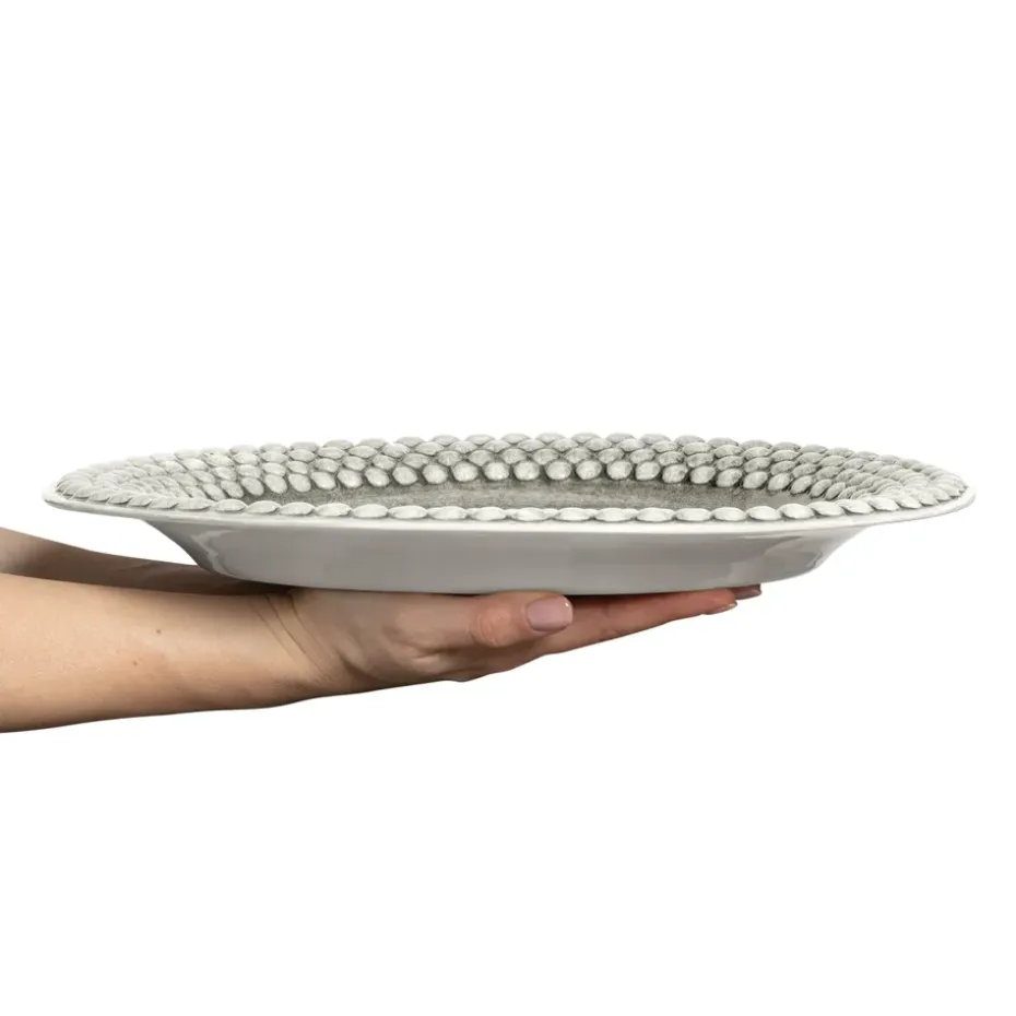 Bubbles ovale schaal, 35 cm, Grijs
