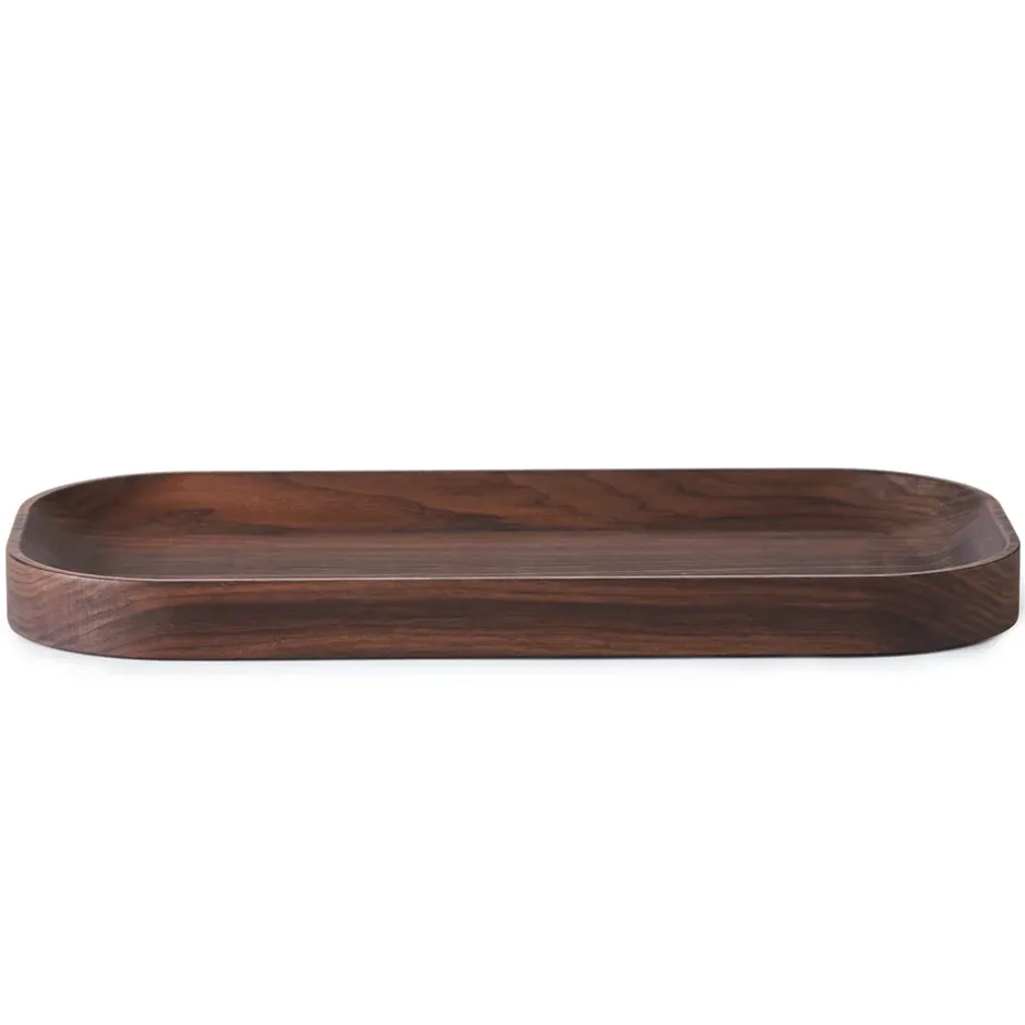 Carved Wood dienblad ovaal, Walnoot