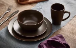Ceramic Workshop bord Ø26 cm, Chestnut-matte brown