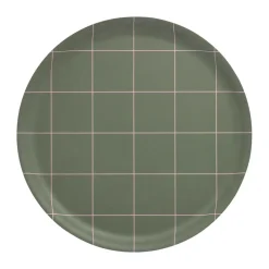 Checks & Stripes schaal Ø35 cm, Olijf