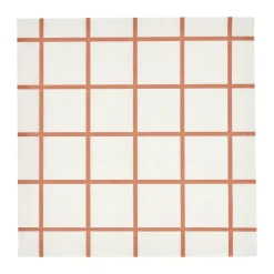 Check & Stripes papieren servet 33x33 cm 20-pack, Beige