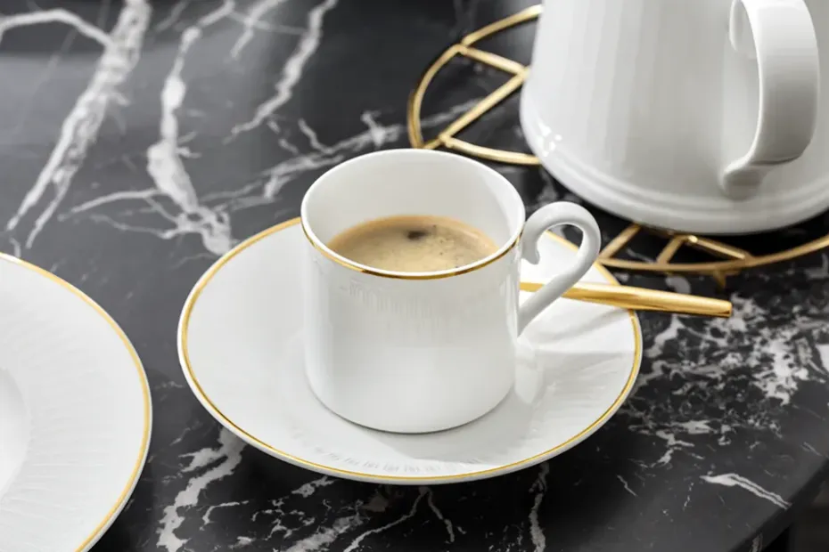 Château Septfontaines koffieschotel Ø15,5 cm, Wit-goud