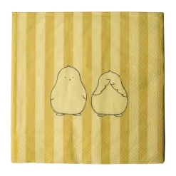 Chubby chicken stripe papieren servet 20-pack, Creme, 33x33 cm