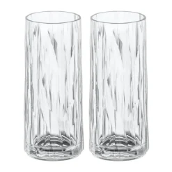 Club No. 3 longdrinkglazen kunststof 25 cl 2-pack, Kristalhelder
