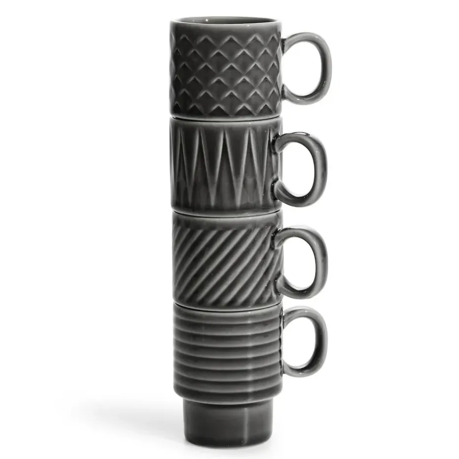 Coffee & More espressokop 4-pack, Grijs