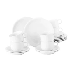 Compact koffieservies 18-delig, Wit