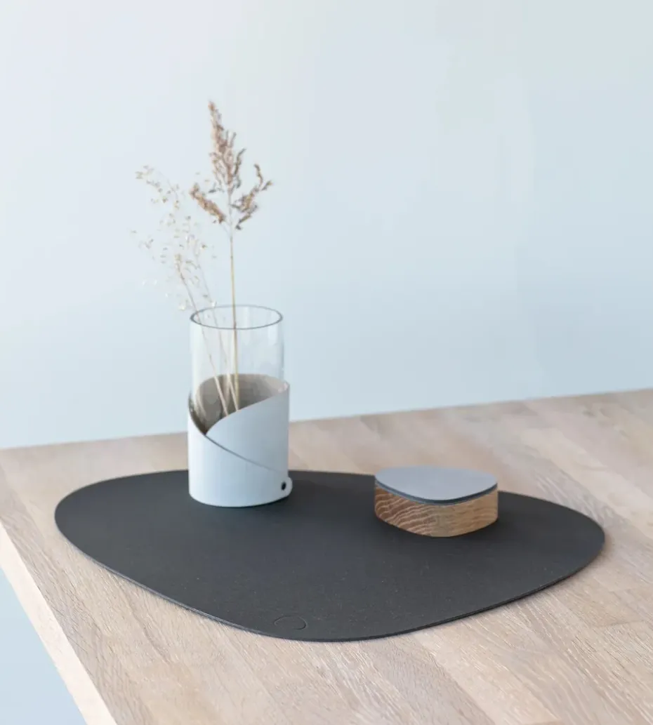 Core placemat curve L , Flecked anthracite