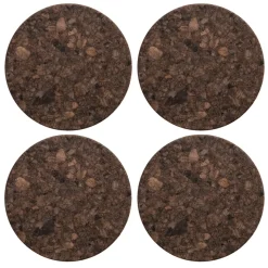 Cork glasonderzetters 4-pack, Smoked