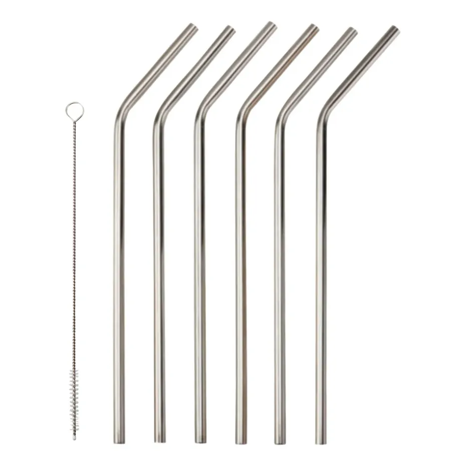 Corrigan rietjes 23 cm 6-pack, Roestvrij staal