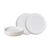 Crafted cotton servies 4-delig, White