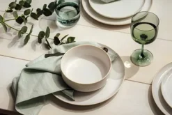 Crafted cotton servies 4-delig, White