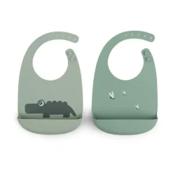 Croco slabbetje 2-pack, Groen