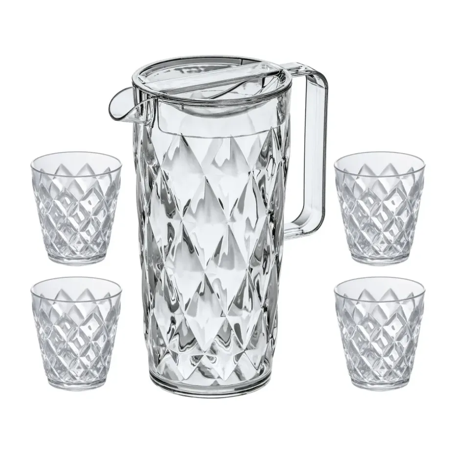 Crystal karaf incl. 4 glazen, Kristalhelder