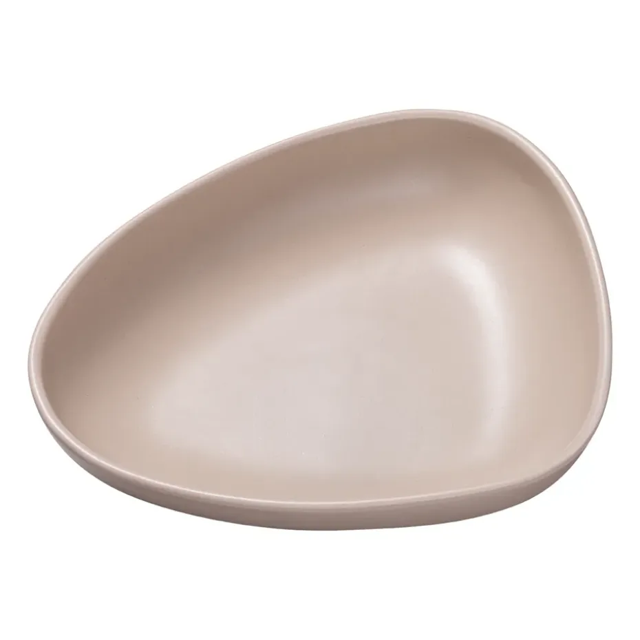 Curve Stoneware diep bord 19x22 cm, Sand