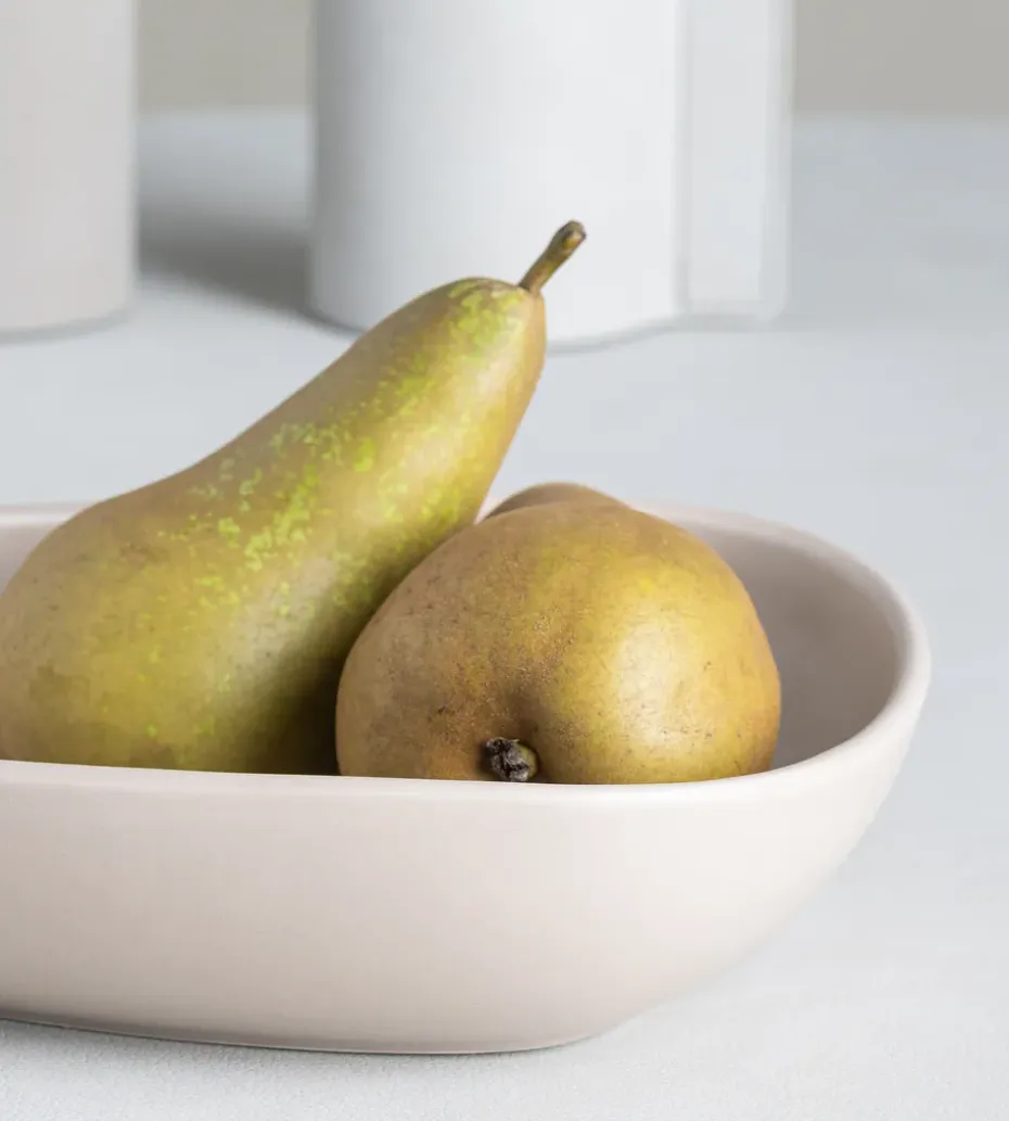 Curve Stoneware diep bord 19x22 cm, Sand