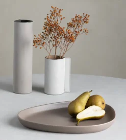 Curve Stoneware serveerschaal 30x35 cm, Warm grey