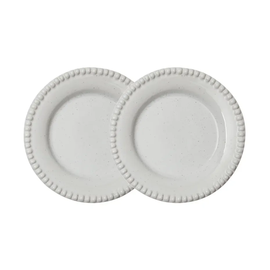 Daria bordje Ø18 cm 2-pack, Cotton white shiny