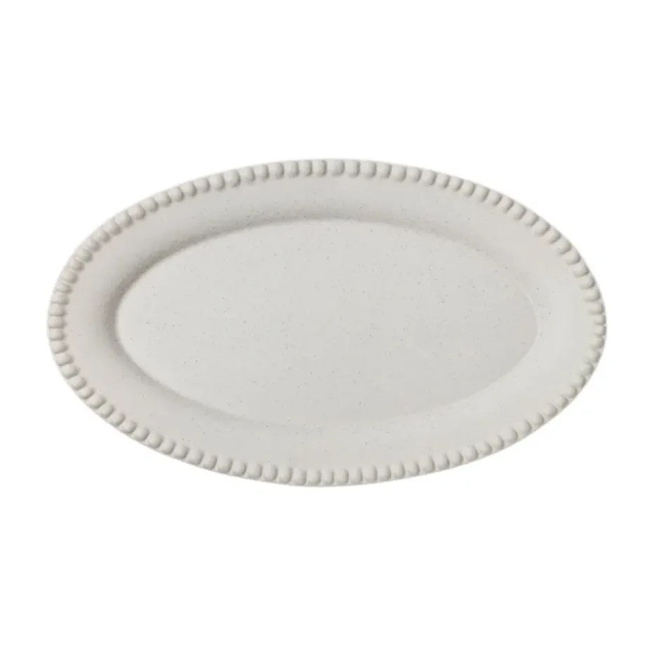 Daria serveerschotel 35 cm aardewerk, Cotton white