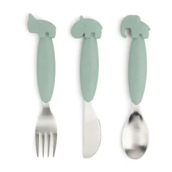 Deer Friends Easy-grip bestekset 3-delig, Green