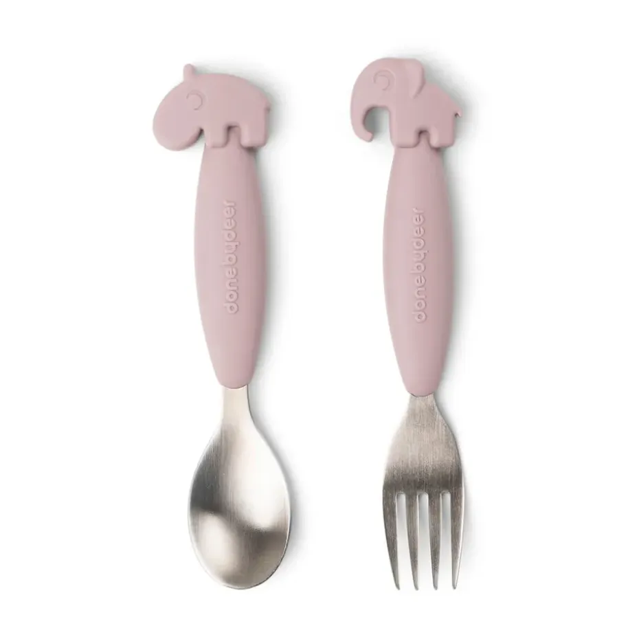 Deer Friends Easy-grip bestekset 2-delig, Powder