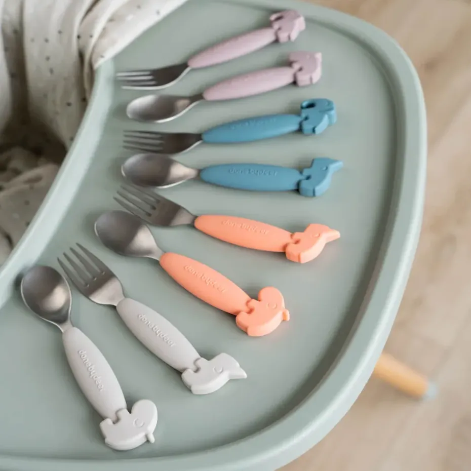 Deer Friends Easy-grip bestekset 2-delig, Sand