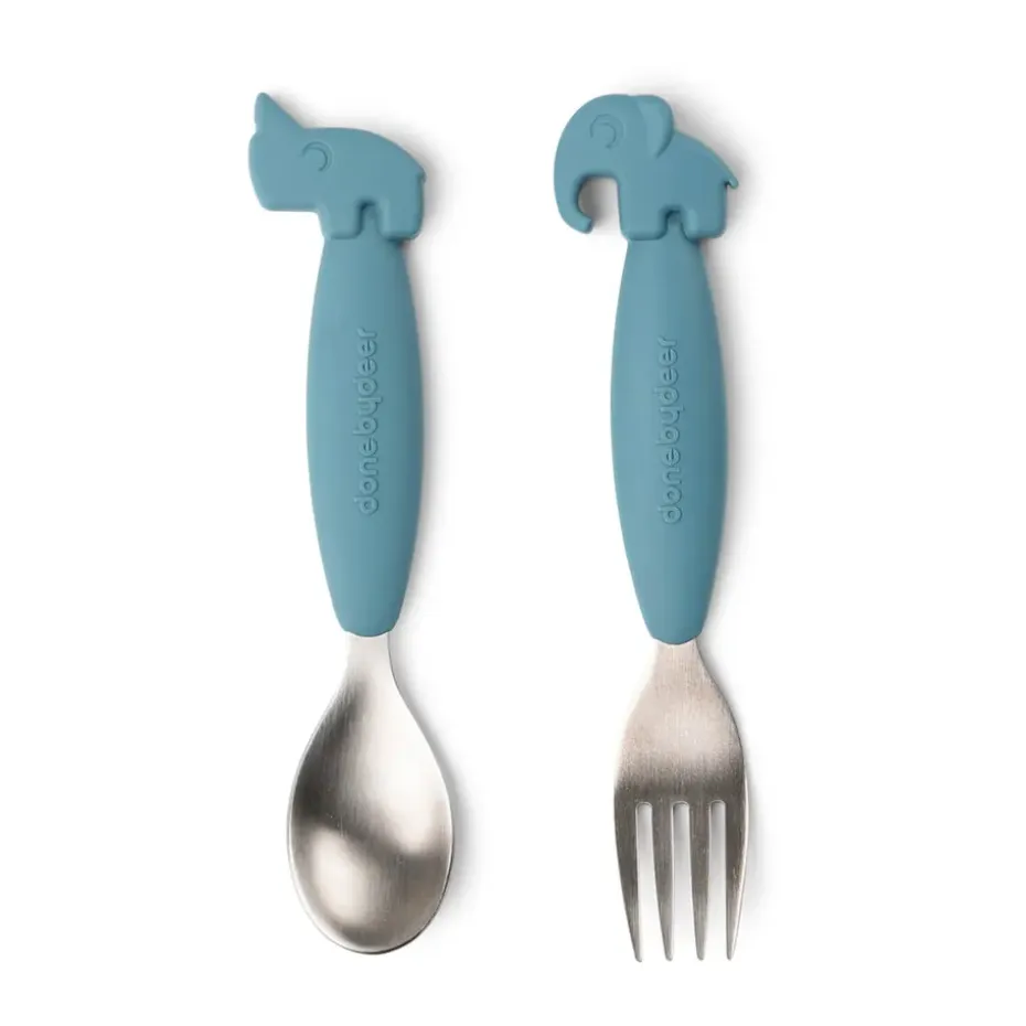 Deer Friends Easy-grip bestekset 2-delig, Blue