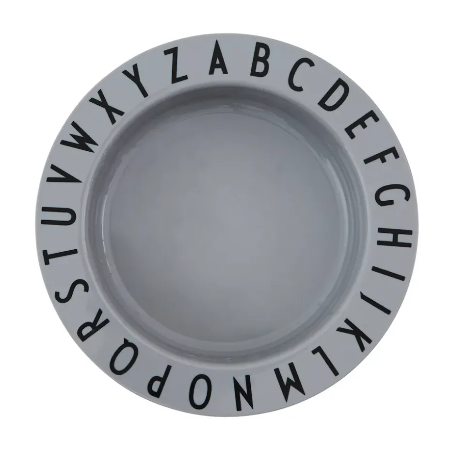 Design Letters Eat&Learn diep bord, Grijs