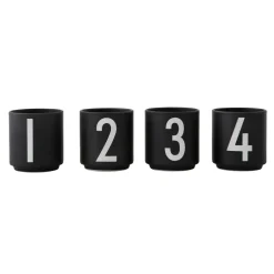Design Letters espressokopjes 4-pack zwart, Black