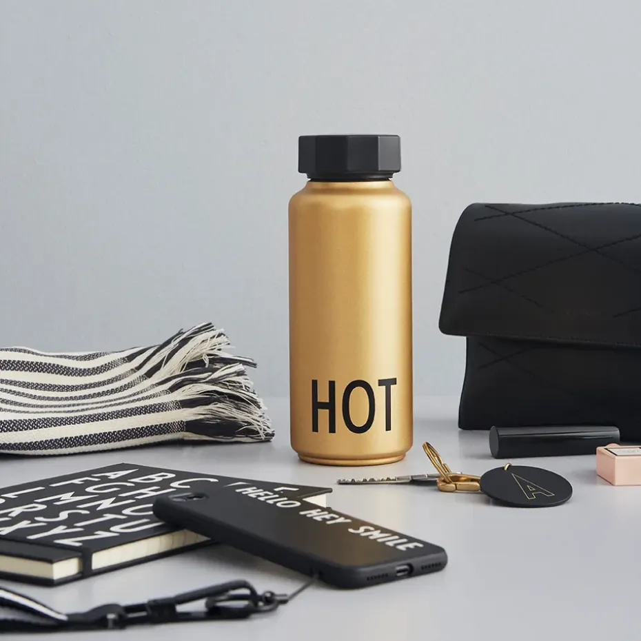 Design Letters thermosfles, Goud