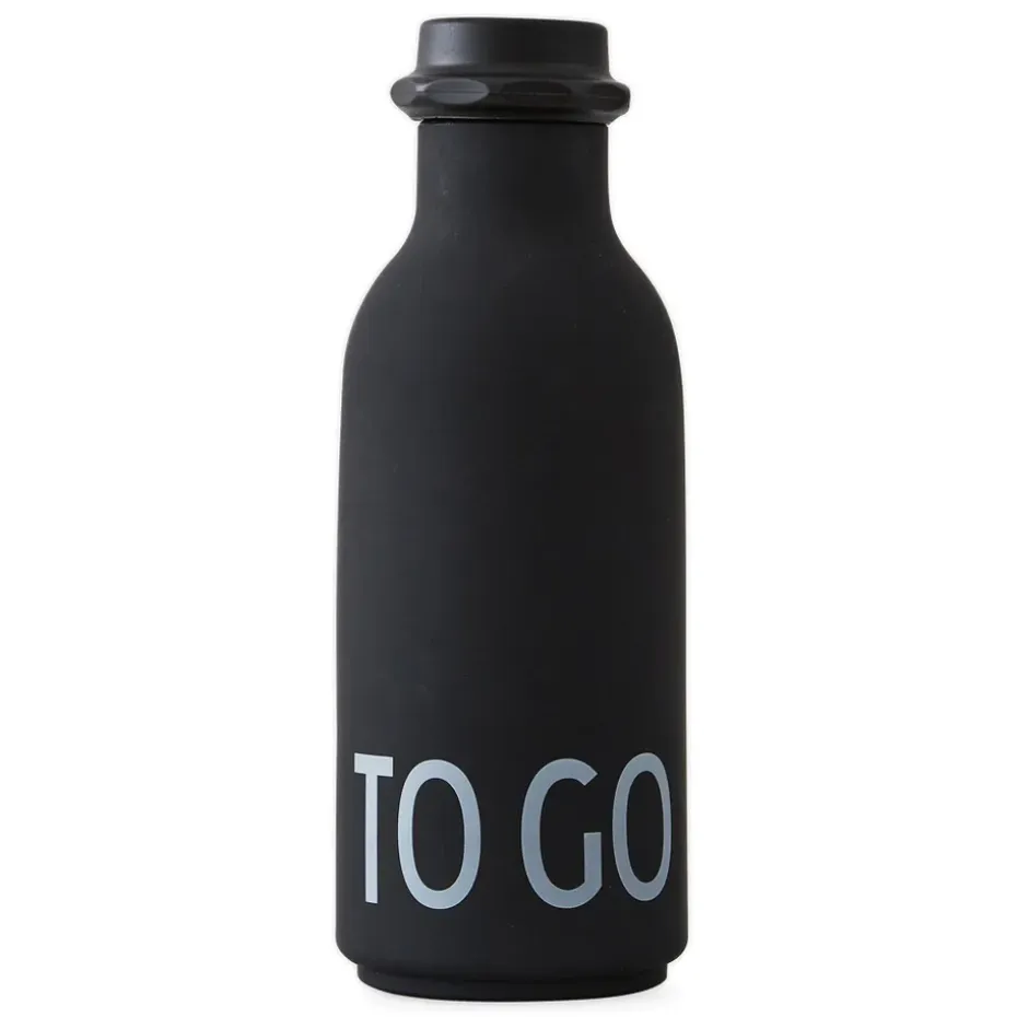 Design Letters TO GO drinkfles, Zwart