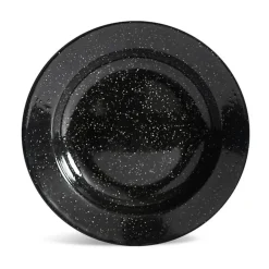 Doris emaille bord Ø20 cm, Zwart