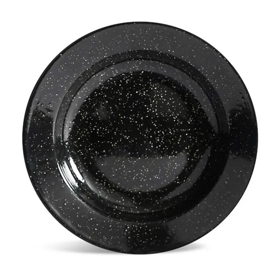 Doris emaille bord Ø20 cm, Zwart